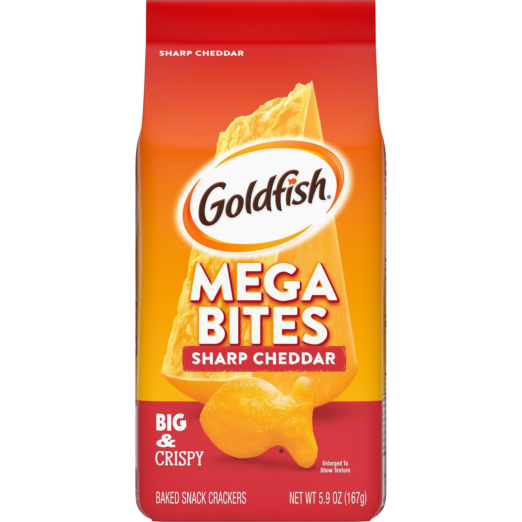 Goldfish Mega Bites Sharp Cheddar Cheese Crackers - Sweet Traditions 