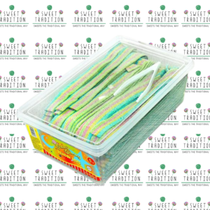 Yummy Gummy Rainbow Sour Belts Full Tub 1.2kg