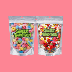 Grab Bag Duo 1KG Gummy & 1KG Fizzy Pick & Mix Sweets Pouches Bundle