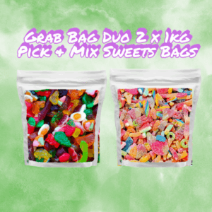 Grab Bag Duo 1KG Gummy & 1KG Fizzy Pick & Mix Sweets Pouches Bundle